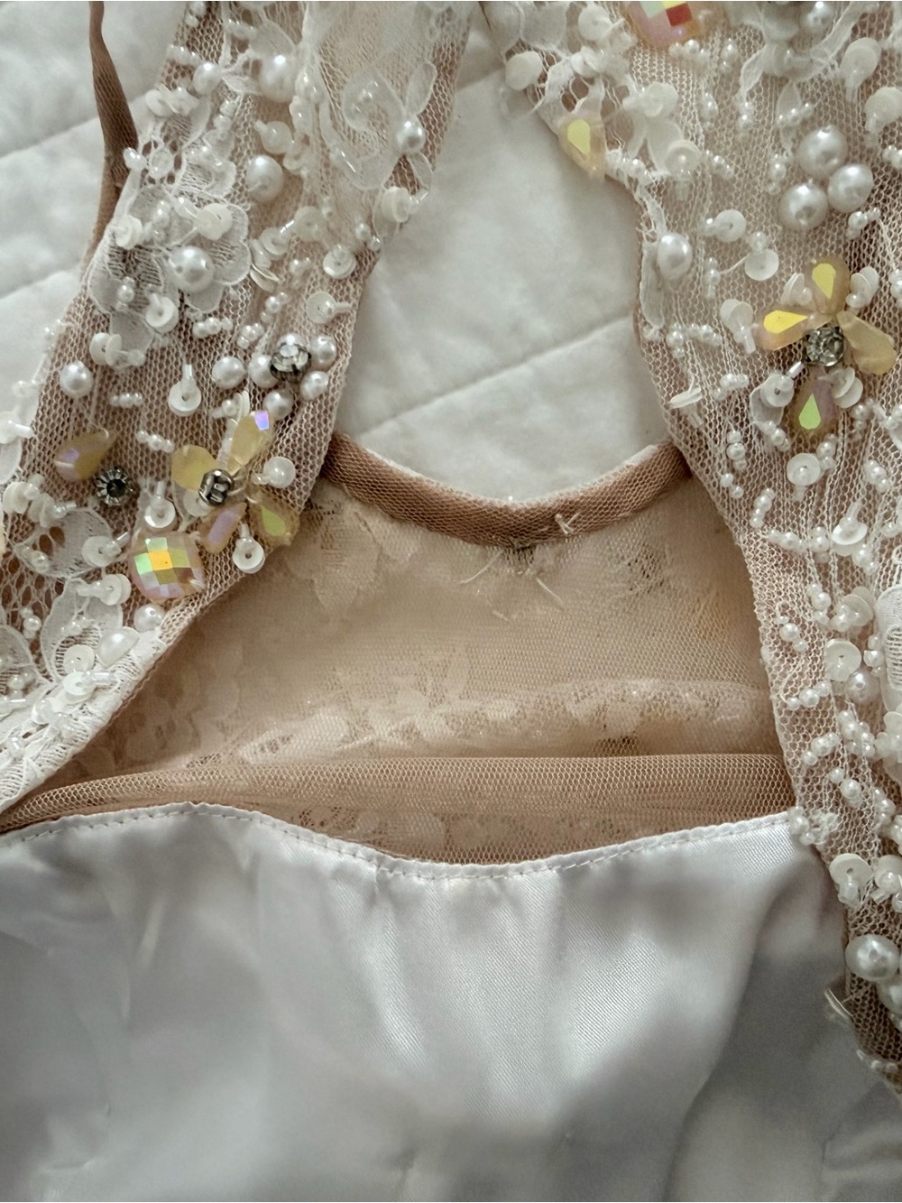 Sherri Hill White Beaded Bodice Evening Gown - Picture 12 of 15